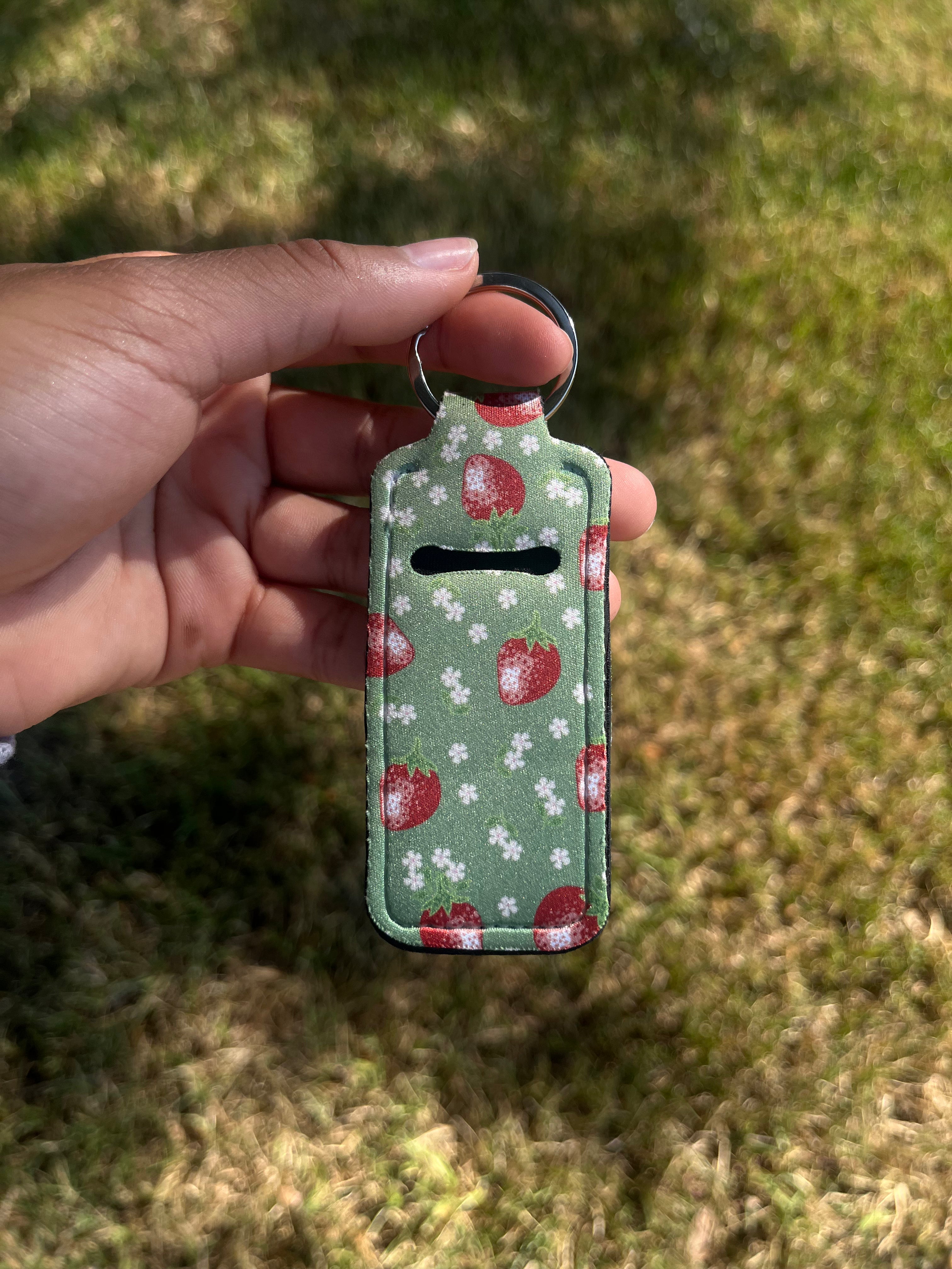 Strawberry Print Lip Balm Holder