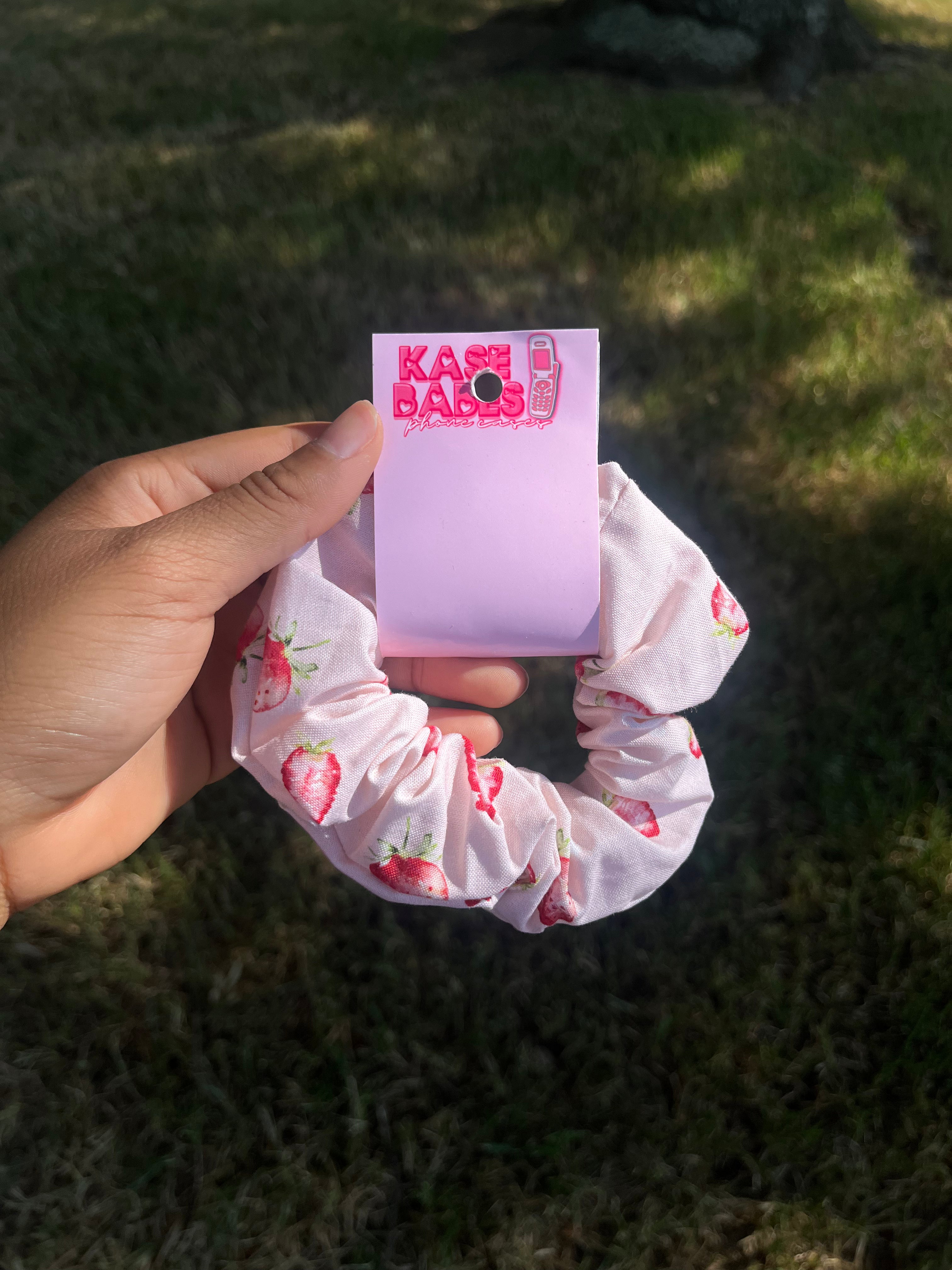 Strawberry Print Scrunchie