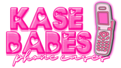 Logo for Kase Babes phone cases with a pink phone icon on a white background